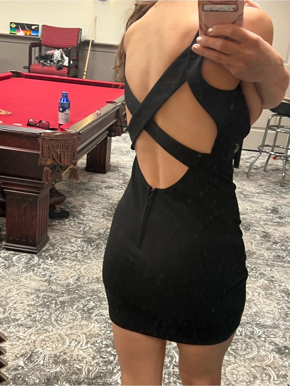 Trixxi Black Crisscross Open-Back Bodycon Dress